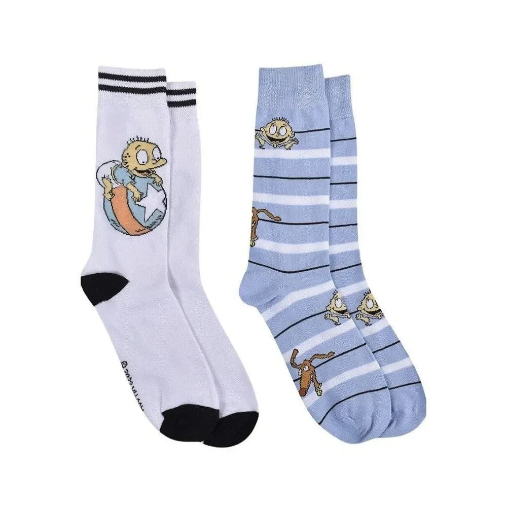 Men's Crew Socks, White (2 Pack),‎ 6-12